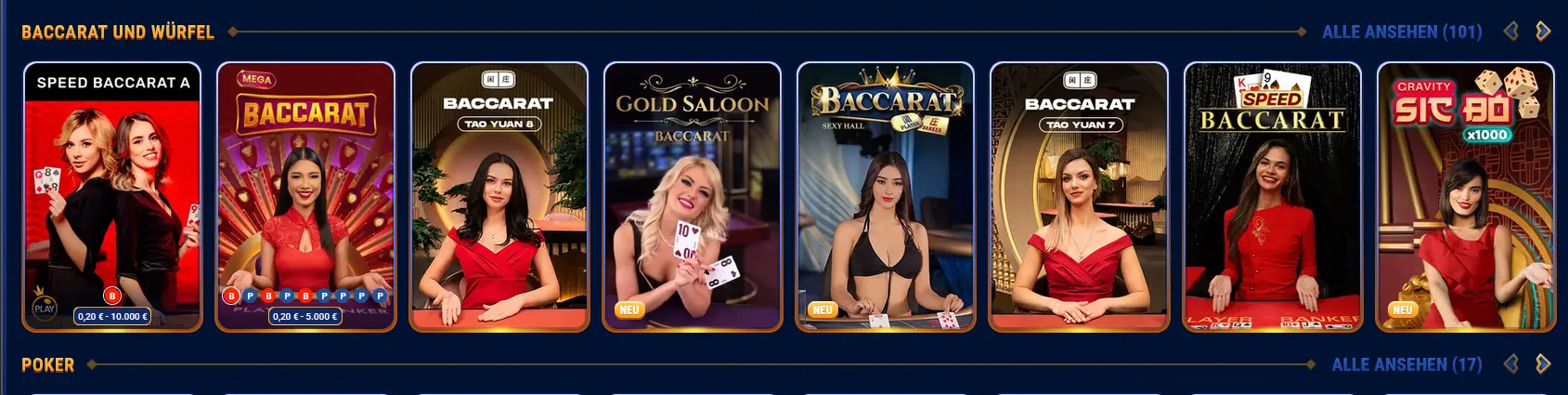 Wingaga Live Baccarat Tisch von Evolution Gaming
